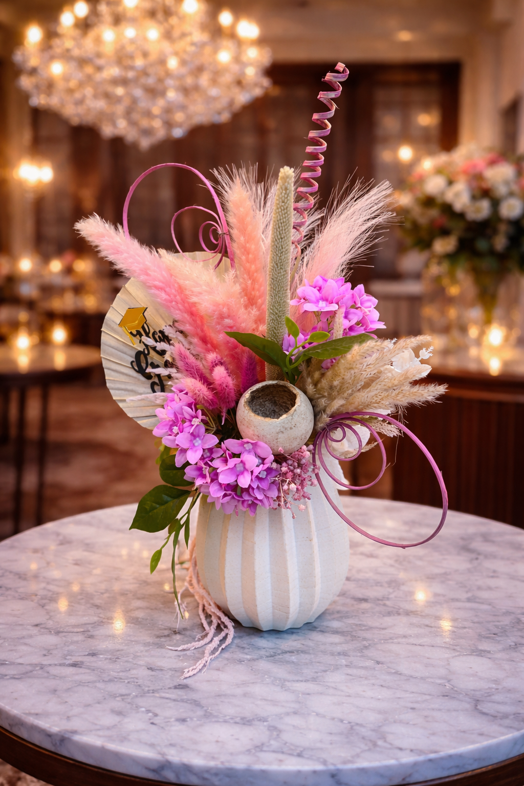 Dry Decoration Arrangement with Vase