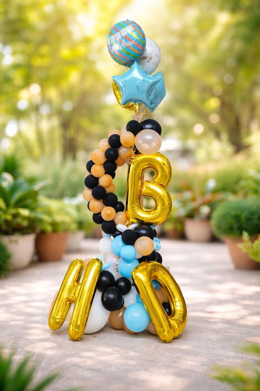 Happy Birthday Arrangement with On-Site Installation