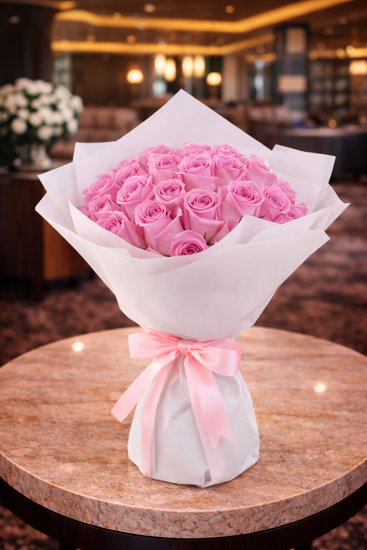 Fresh Pink Roses Bouquet